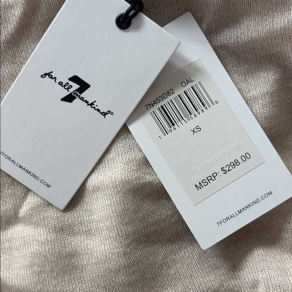 NEW 7 FOR ALL MANKIND - 100% Cashmere Mock Neck Top - Picture 7 of 9